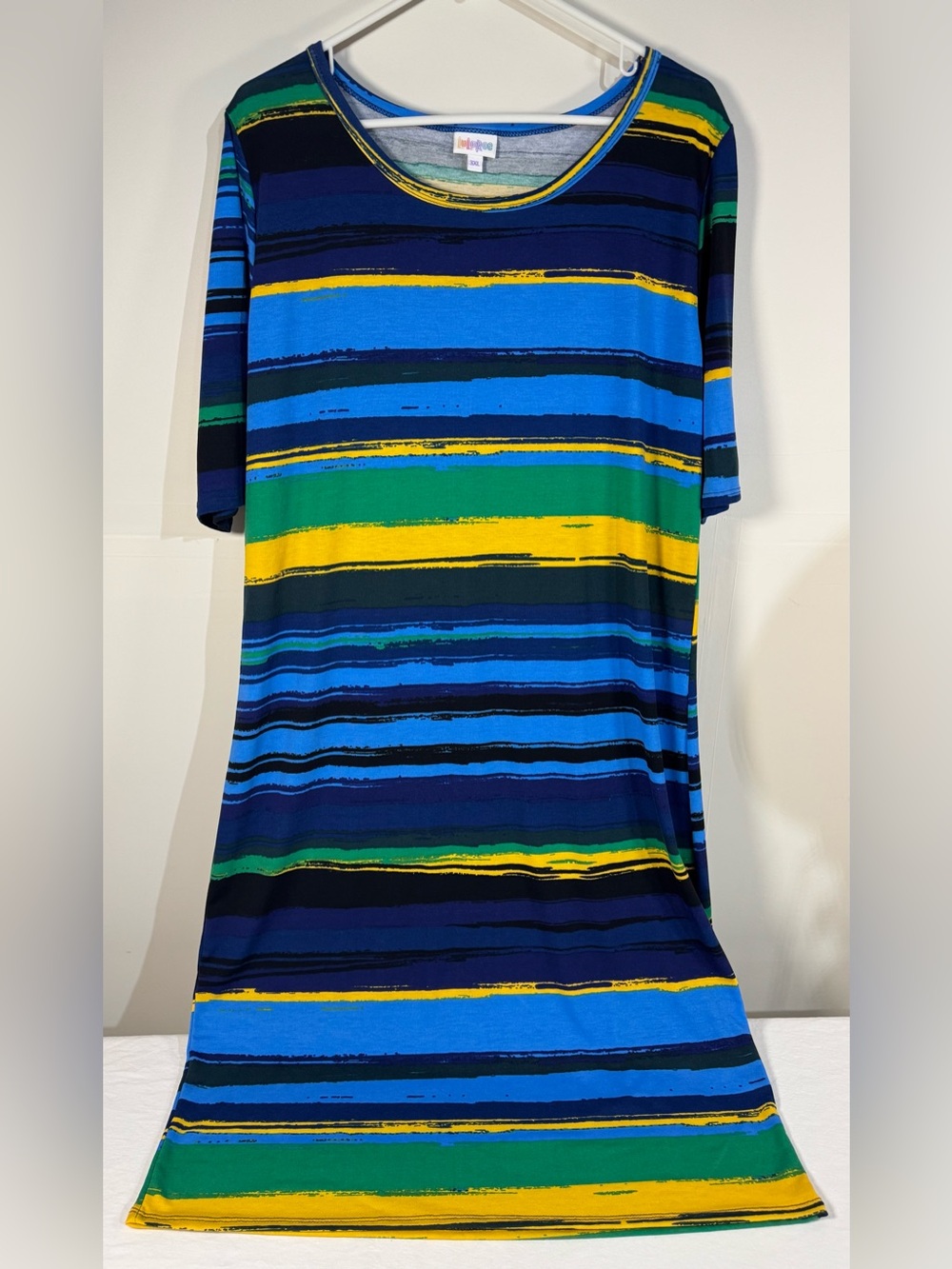 LulaRoe Julia t shirt dress striped short sleeve knee length 3xl